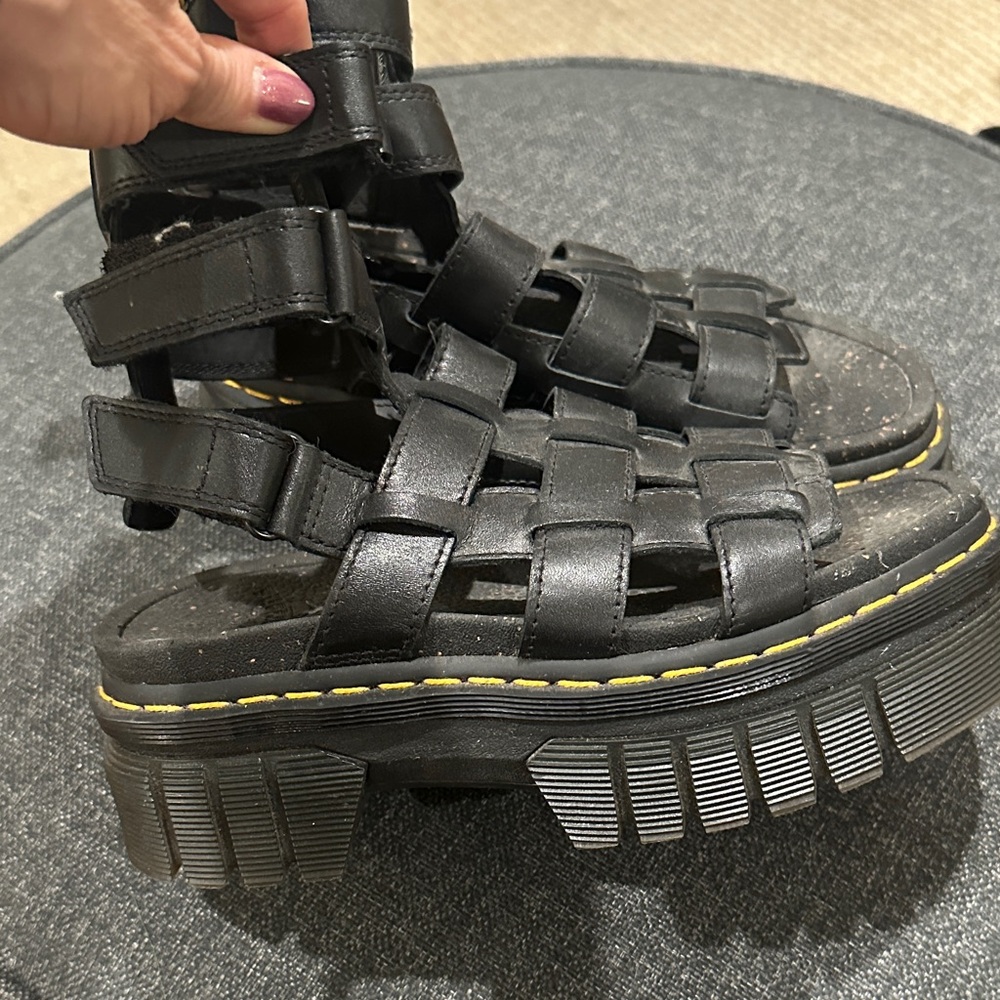 Black Platform Gladiator Sandals - image 4